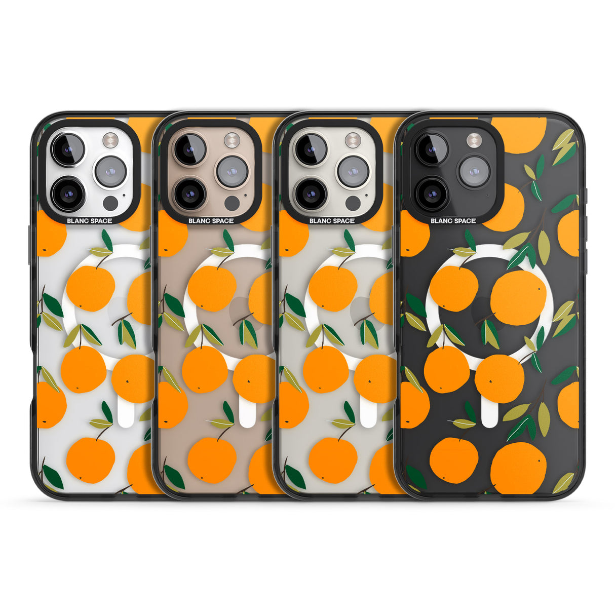 iPhone 16 Pro Max Oranges Pattern Black Impact Phone Case