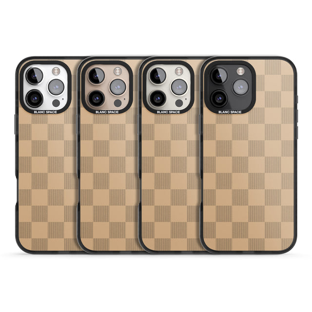 iPhone 16 Pro Max BEIGE CHECKERED Clear Impact Phone Case + Magsafe