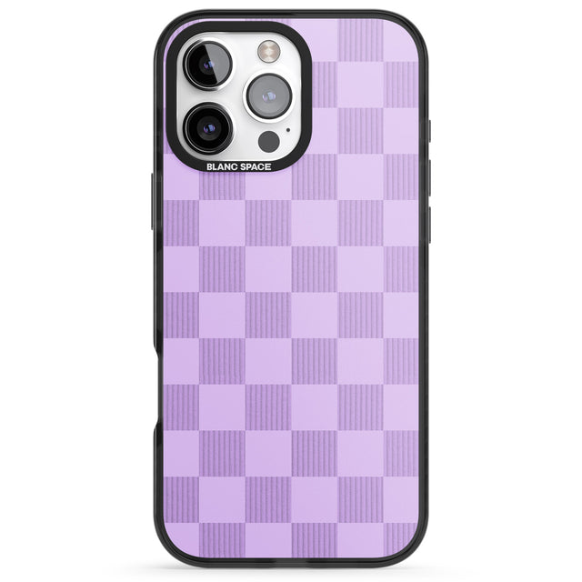 iPhone 16 Pro Max LILAC CHECKERED Black Impact Phone Case + Magsafe