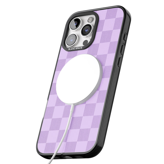 iPhone 16 Pro Max LILAC CHECKERED Black Impact Phone Case + Magsafe