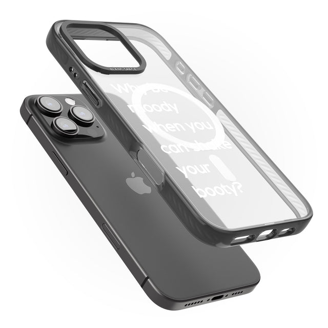 iPhone 16 Pro Max Why be moody? (White) Black Impact Phone Case