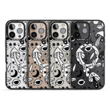 iPhone 16 Pro Max Psychedelic Mushrooms Pattern Black Impact Phone Case