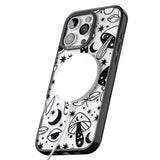 iPhone 16 Pro Max Psychedelic Mushrooms Pattern Black Impact Phone Case