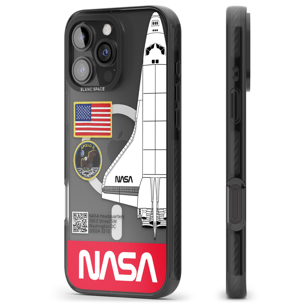 iPhone 16 Pro Max NASA Apollo 11 Black Impact Phone Case