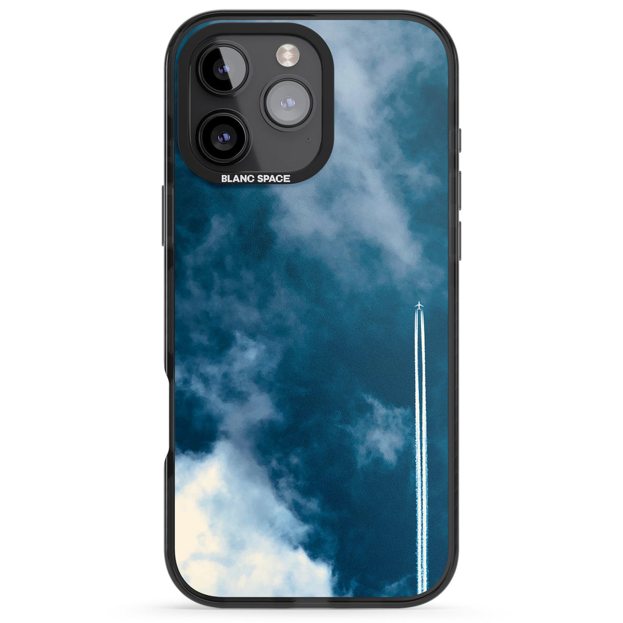 iPhone 16 Pro Max Plane in Cloudy Sky Photograph Black Impact Phone Case