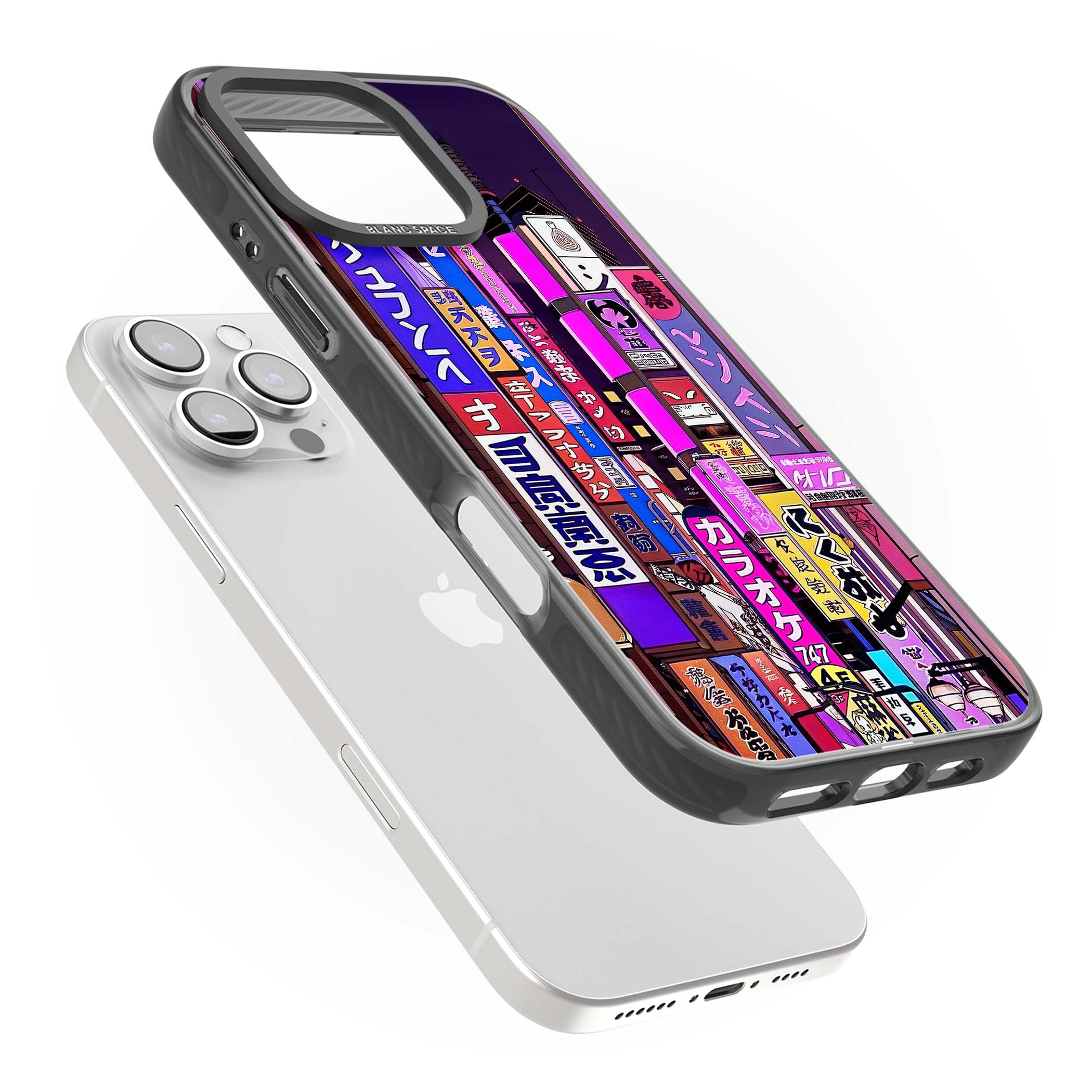 NEON NIGHT anime iPhone case | Black Impact Magsafe case for iPhone 16 Pro, iPhone 16 Pro Max