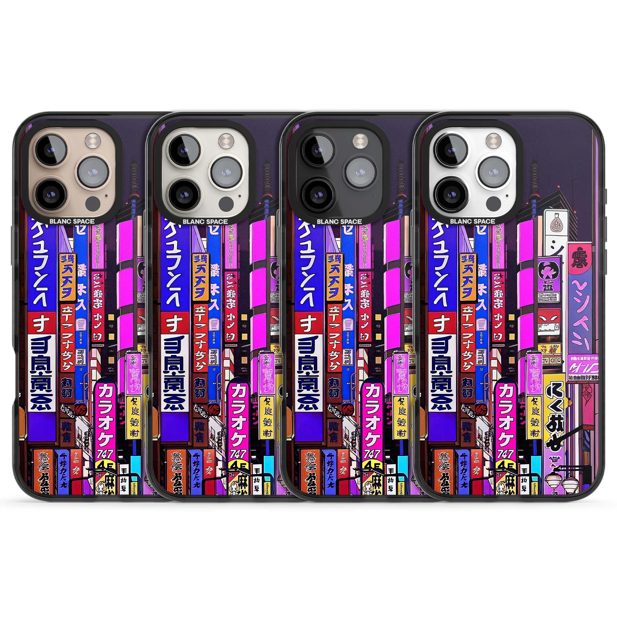 NEON NIGHT anime iPhone case | Black Impact Magsafe case for iPhone 16 Pro, iPhone 16 Pro Max
