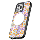 iPhone 16 Pro Max Flower Power Pattern Black Impact Phone Case