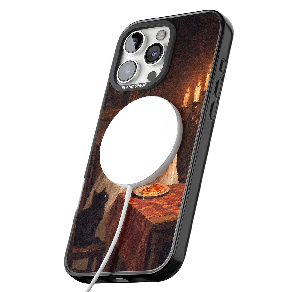 Lonely Night In art iPhone case | Black Impact Magsafe case for iPhone 16 Pro, iPhone 16 Pro Max