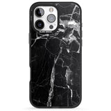 iPhone 16 Pro Max Black Onyx Marble Texture Black Impact Phone Case