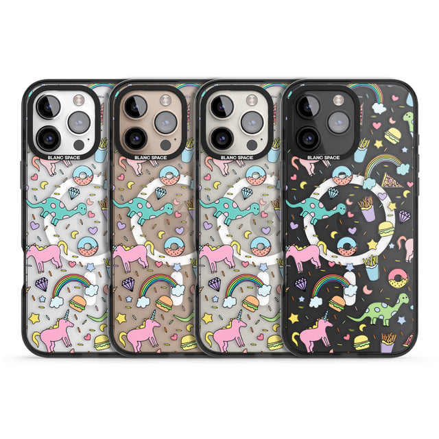 iPhone 16 Pro Max Cute Pattern Black Impact Phone Case