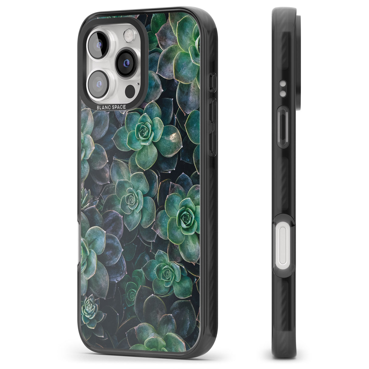 iPhone 16 Pro Max Succulents - Real Botanical Photographs Black Impact Phone Case