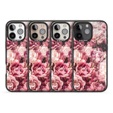 iPhone 16 Pro Max Pink Peonies Black Impact Phone Case