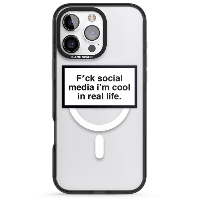 iPhone 16 Pro Max F*ck Social Media Black Impact Phone Case