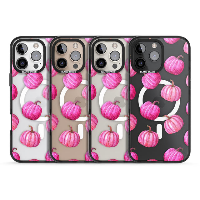 Pink Pumpkins Black Impact Magsafe Phone Case for iPhone 16 Pro, iPhone 16 Pro Max