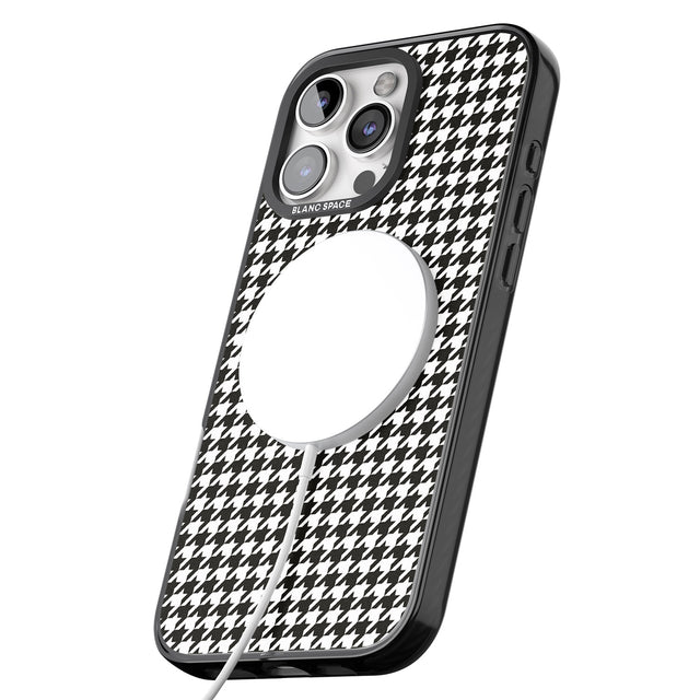 iPhone 16 Pro Max Chic Houndstooth Check Black Impact Phone Case