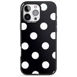 iPhone 16 Pro Max Chic Black Polka Dot Black Impact Phone Case