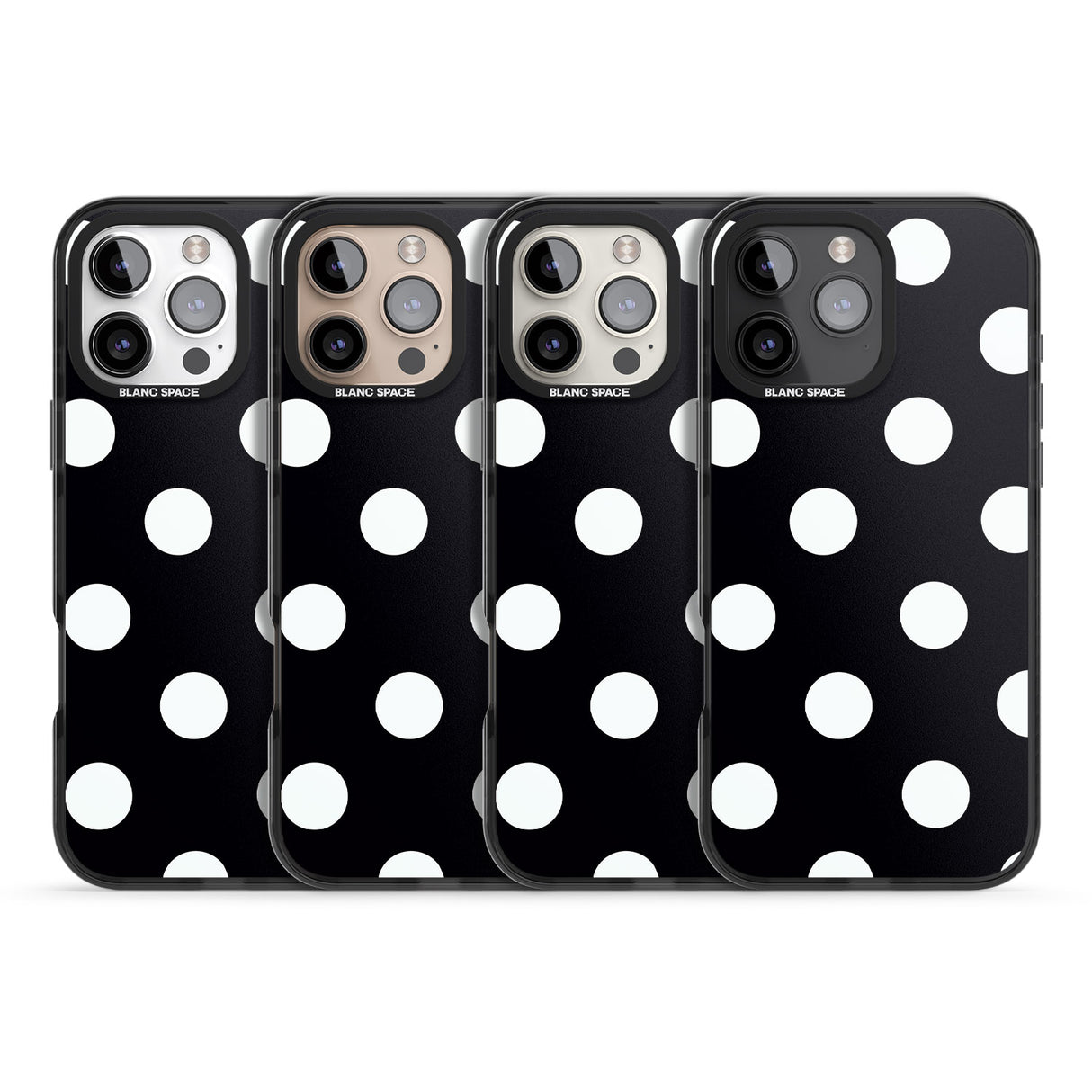 iPhone 16 Pro Max Chic Black Polka Dot Black Impact Phone Case