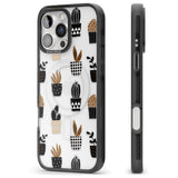 iPhone 16 Pro Max Large Mixed Plants Pattern - Clear Black Impact Phone Case