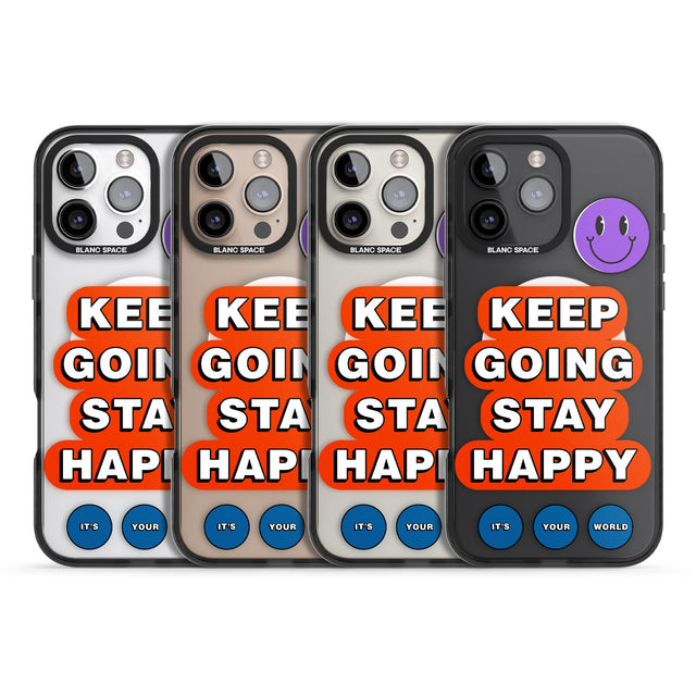 iPhone 16 Keep Going Stay Happy Clear Impact Phone Case