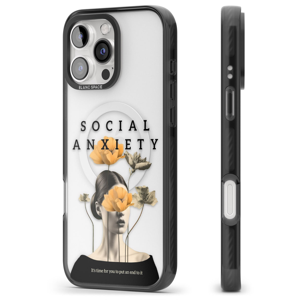 iPhone 16 Pro Max Social Anxiety Black Impact Phone Case + Magsafe