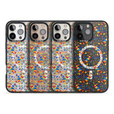 iPhone 16 Pro Max Floral Rabbit Pattern in Rainbow Black Impact Phone Case