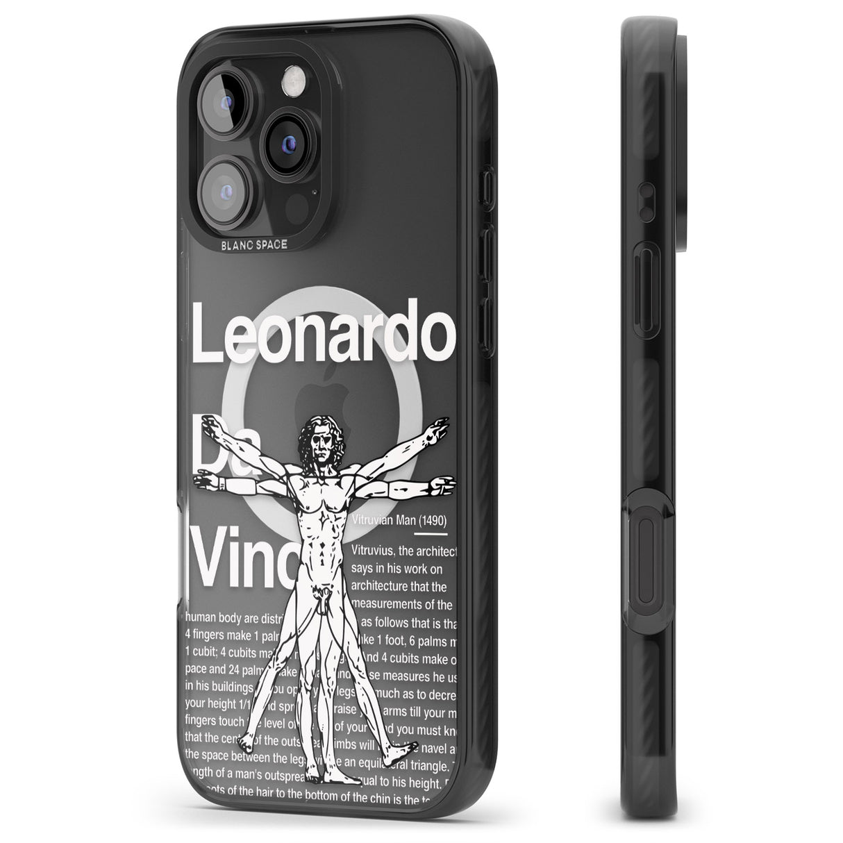 iPhone 16 Pro Max Vitruvian Man Black Impact Phone Case