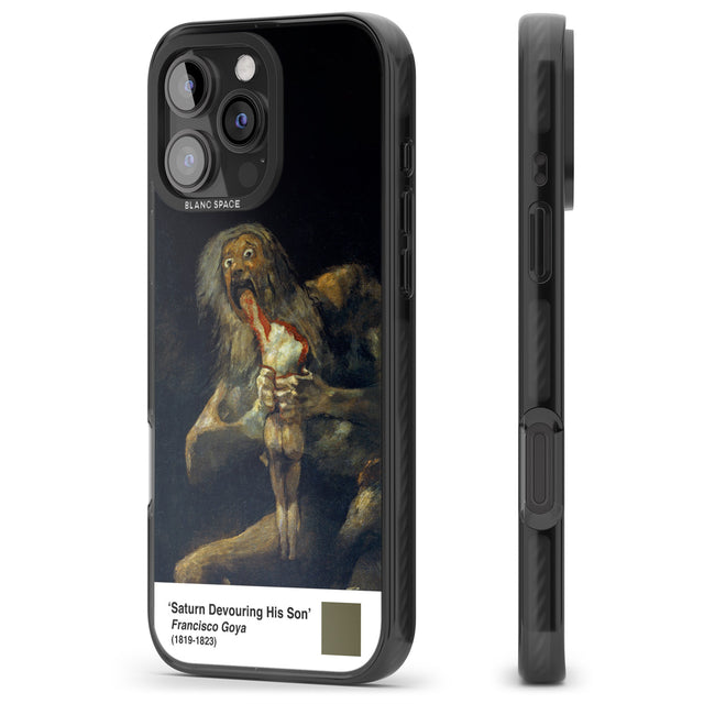 iPhone 16 Pro Max Saturn Devouring His Son Black Impact Phone Case