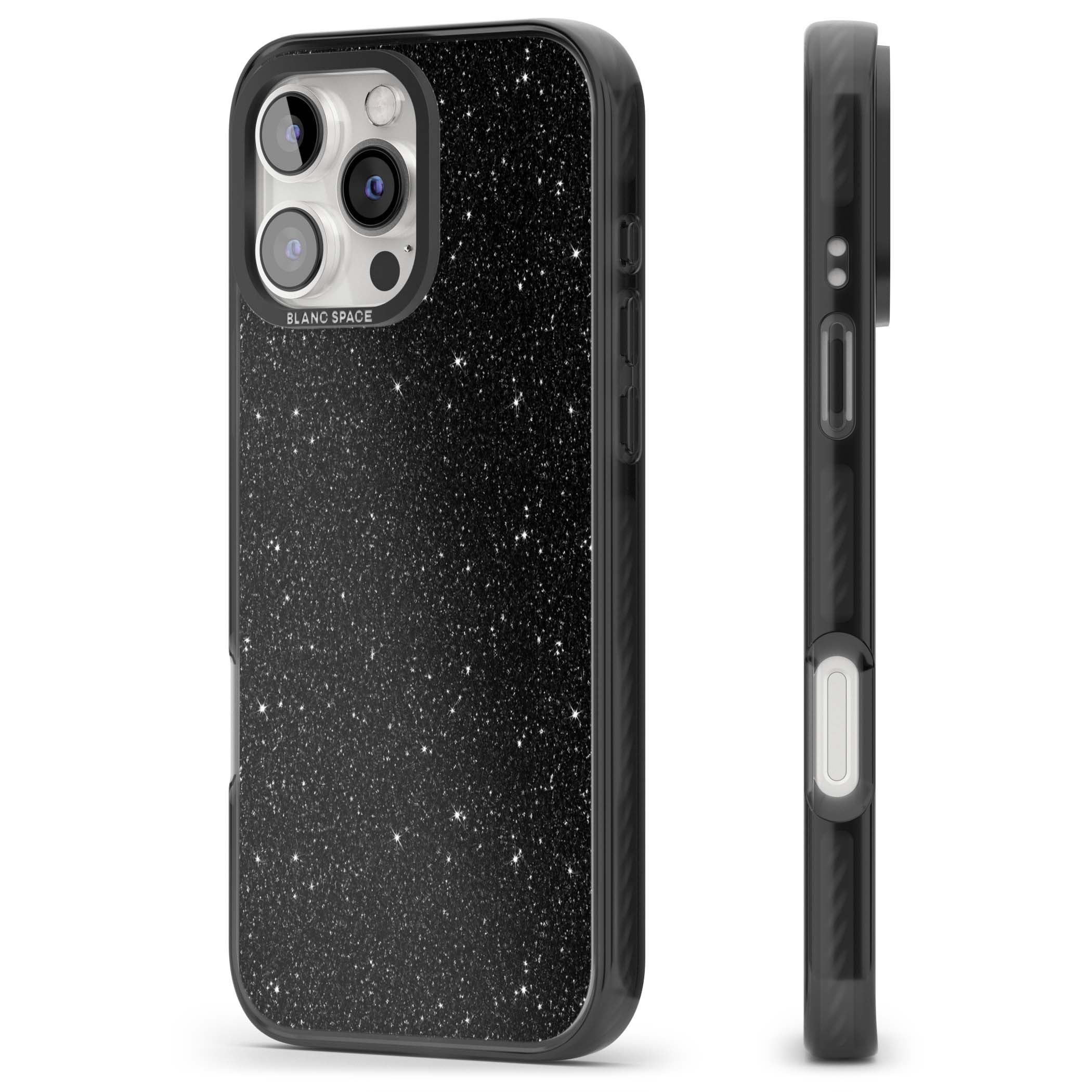 Black Glitter black glitter iPhone case featuring an all-over sparkly shimmer pattern on a jet black base | Black Impact Magsafe case for iPhone 16 Pro, iPhone 16 Pro Max