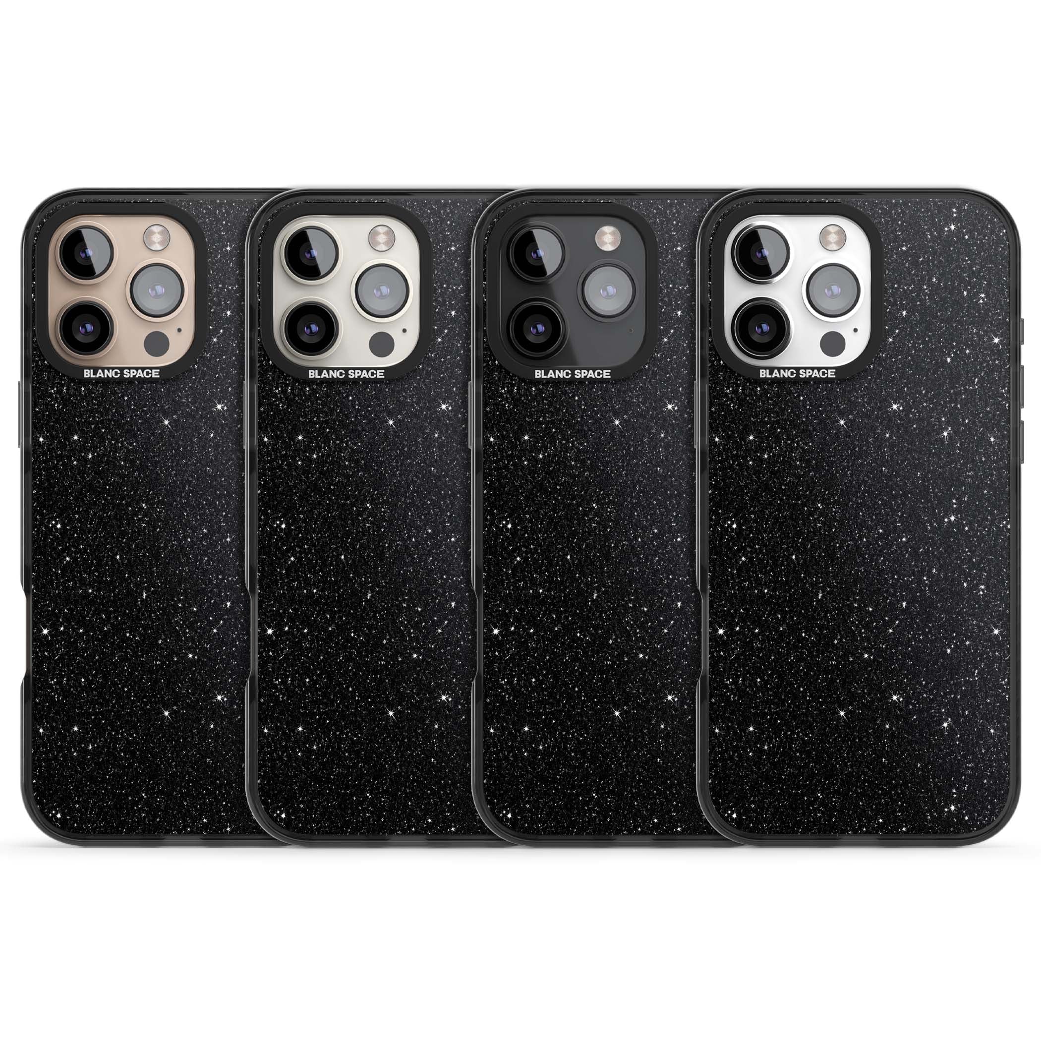 Black Glitter black glitter iPhone case featuring an all-over sparkly shimmer pattern on a jet black base | Black Impact Magsafe case for iPhone 16 Pro, iPhone 16 Pro Max