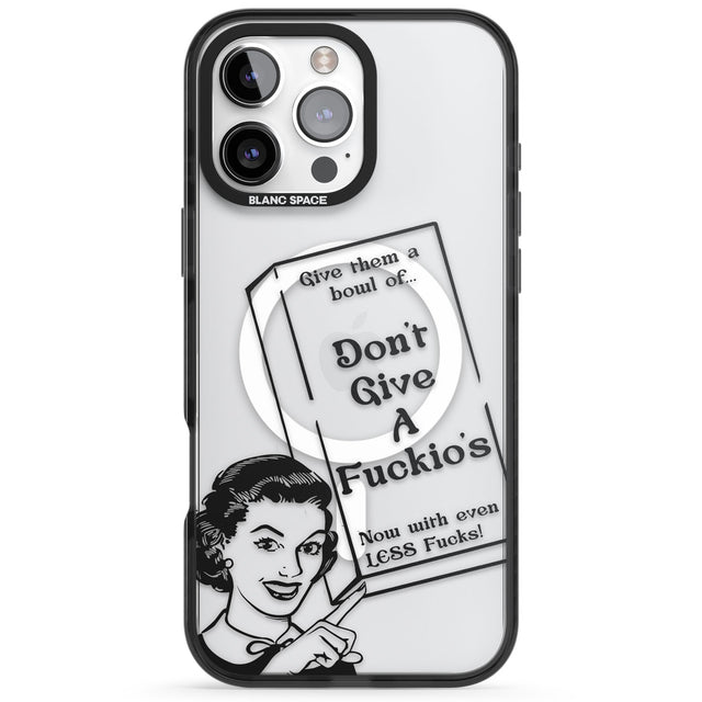 "Don't Give a F*ckio's" Cereal Black Impact Magsafe Phone Case for iPhone 16 Pro, iPhone 16 Pro Max