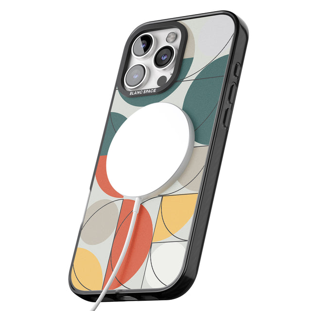 iPhone 16 Pro Max Abstract Half Circles Black Impact Phone Case