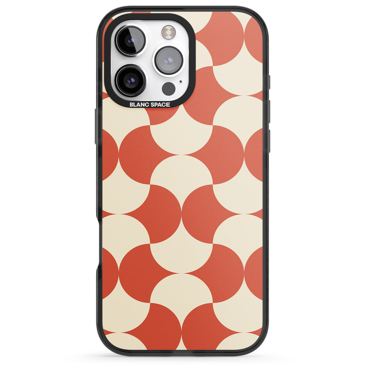 iPhone 16 Pro Max Abstract Retro Shapes: Psychedelic Pattern Black Impact Phone Case