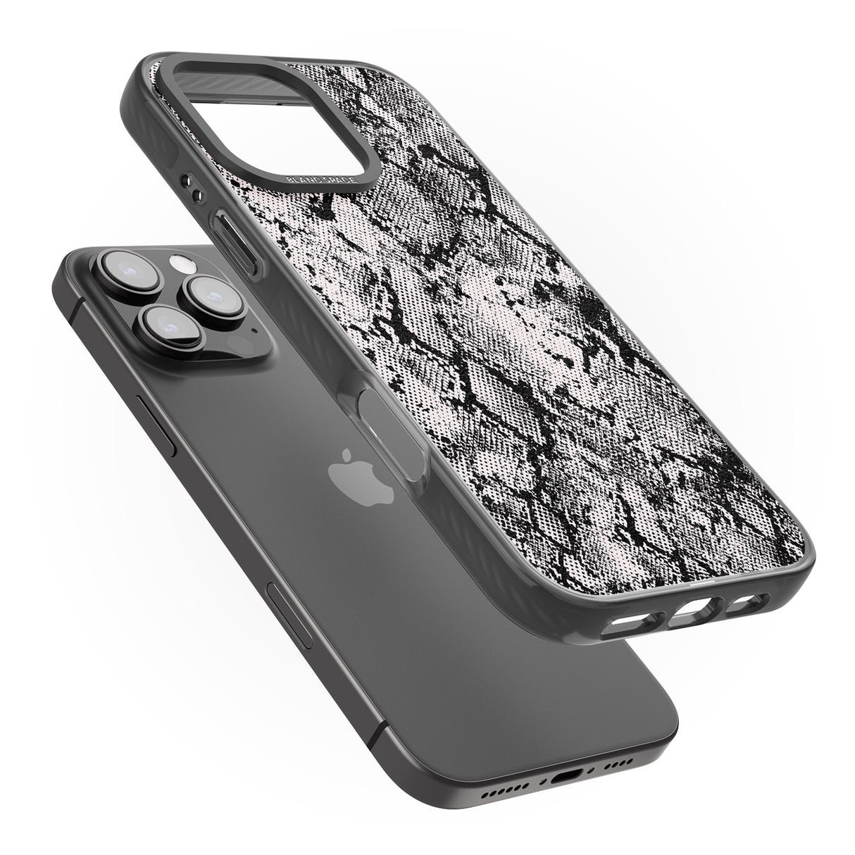 iPhone 16 Pro Max Pastel Snakeskin - Grey Black Impact Phone Case