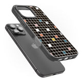 iPhone 16 Pro Max Earthtone Black Geometric Grid Black Impact Phone Case