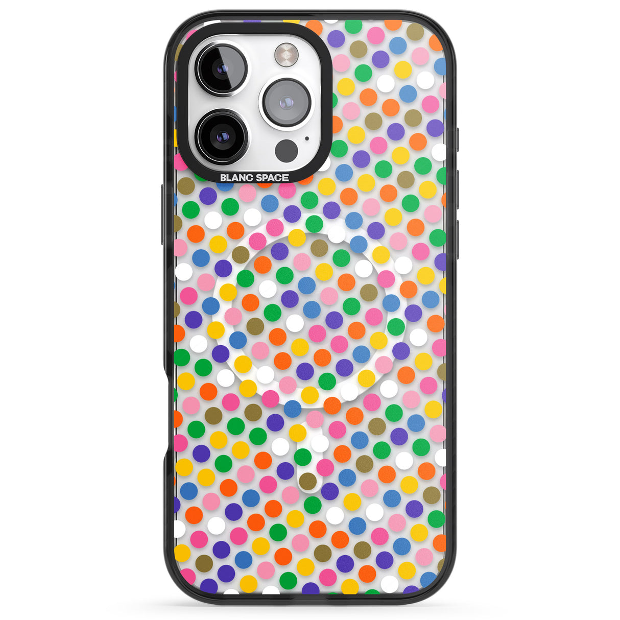 iPhone 16 Pro Max Multicolour Polka-dot Fiesta Black Impact Phone Case