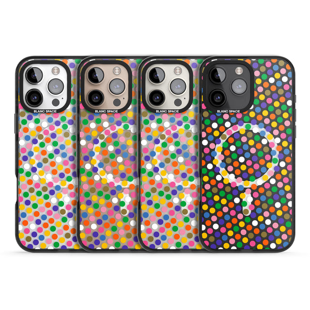 iPhone 16 Pro Max Multicolour Polka-dot Fiesta Black Impact Phone Case