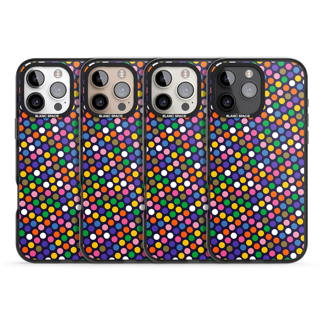 iPhone 16 Pro Max Multicolour Polka-dot Fiesta (Purple) Black Impact Phone Case