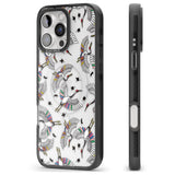 iPhone 16 Pro Max Colourful Crane Pattern Black Impact Phone Case