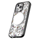 iPhone 16 Pro Max Colourful Crane Pattern Black Impact Phone Case