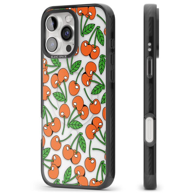 iPhone 16 Pro Max Orchard Fresh Cherries Black Impact Phone Case