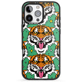 iPhone 16 Pro Max Fierce Jungle Tigers (Green) Black Impact Phone Case