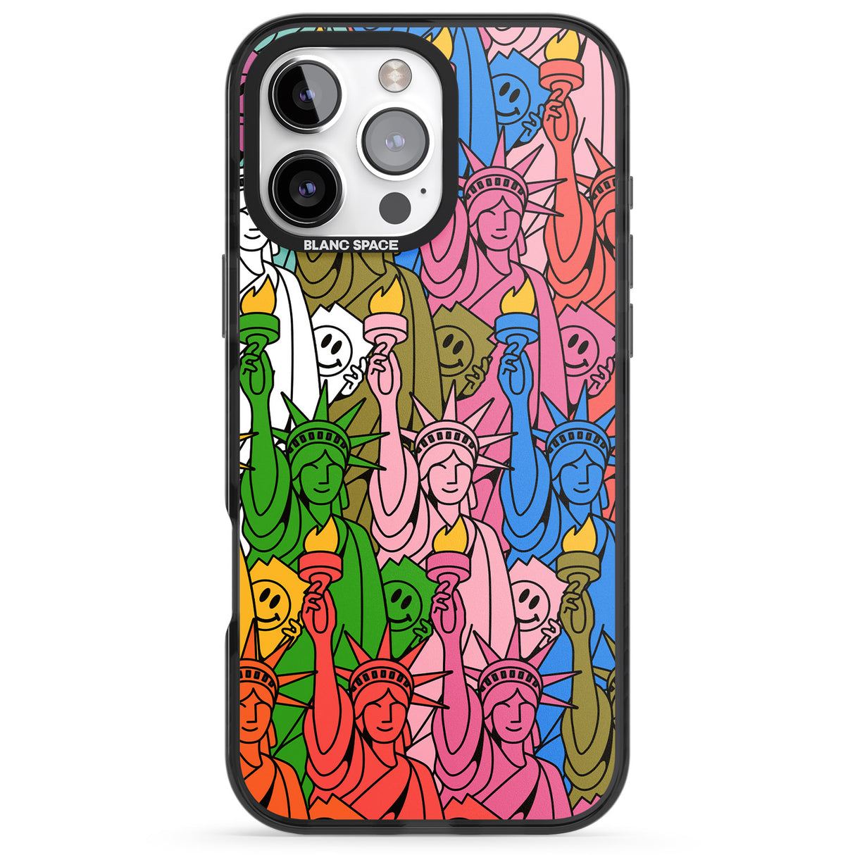 iPhone 16 Pro Max Multicolour Liberty Pattern Black Impact Phone Case