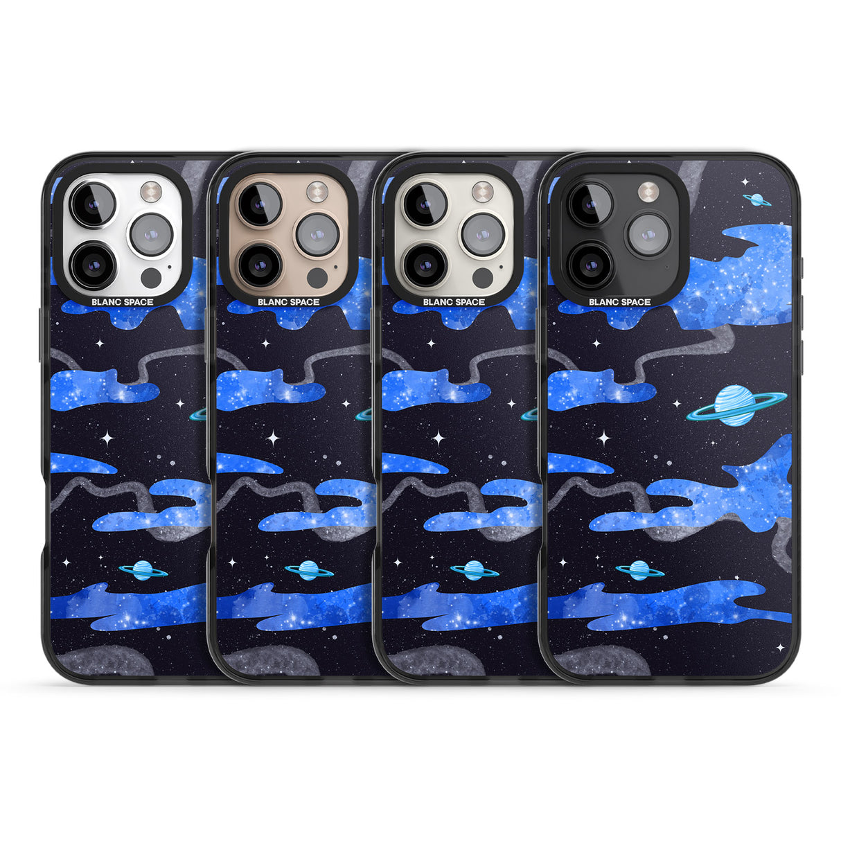 iPhone 16 Pro Max Blue Galaxy Black Impact Phone Case