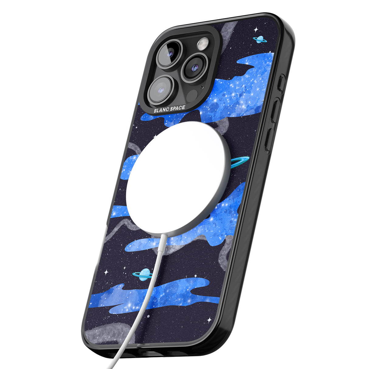 iPhone 16 Pro Max Blue Galaxy Black Impact Phone Case