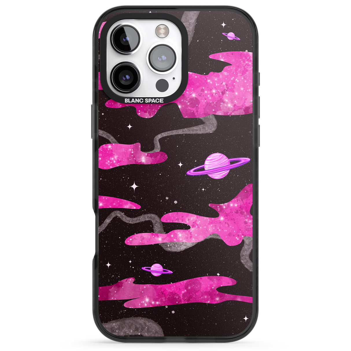 iPhone 16 Pro Max Pink Galaxy Black Impact Phone Case