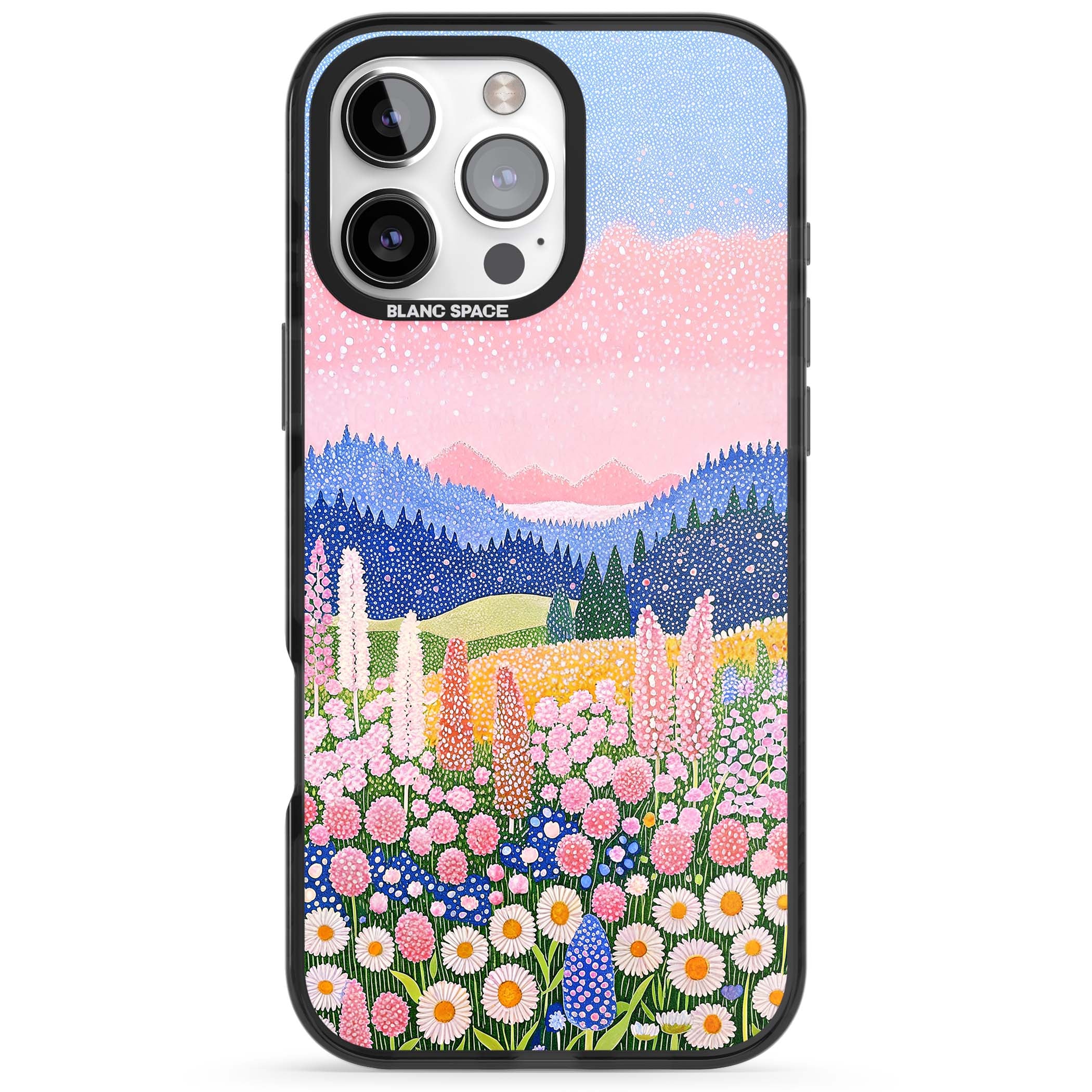 Valley Horizon cottagecore iPhone case | Black Impact Magsafe case for iPhone 16 Pro, iPhone 16 Pro Max