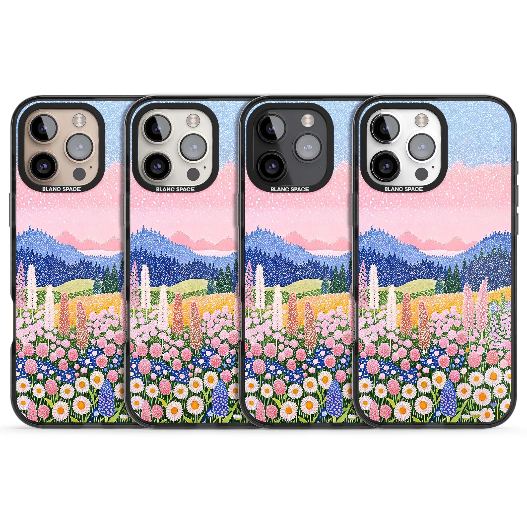 Valley Horizon cottagecore iPhone case | Black Impact Magsafe case for iPhone 16 Pro, iPhone 16 Pro Max
