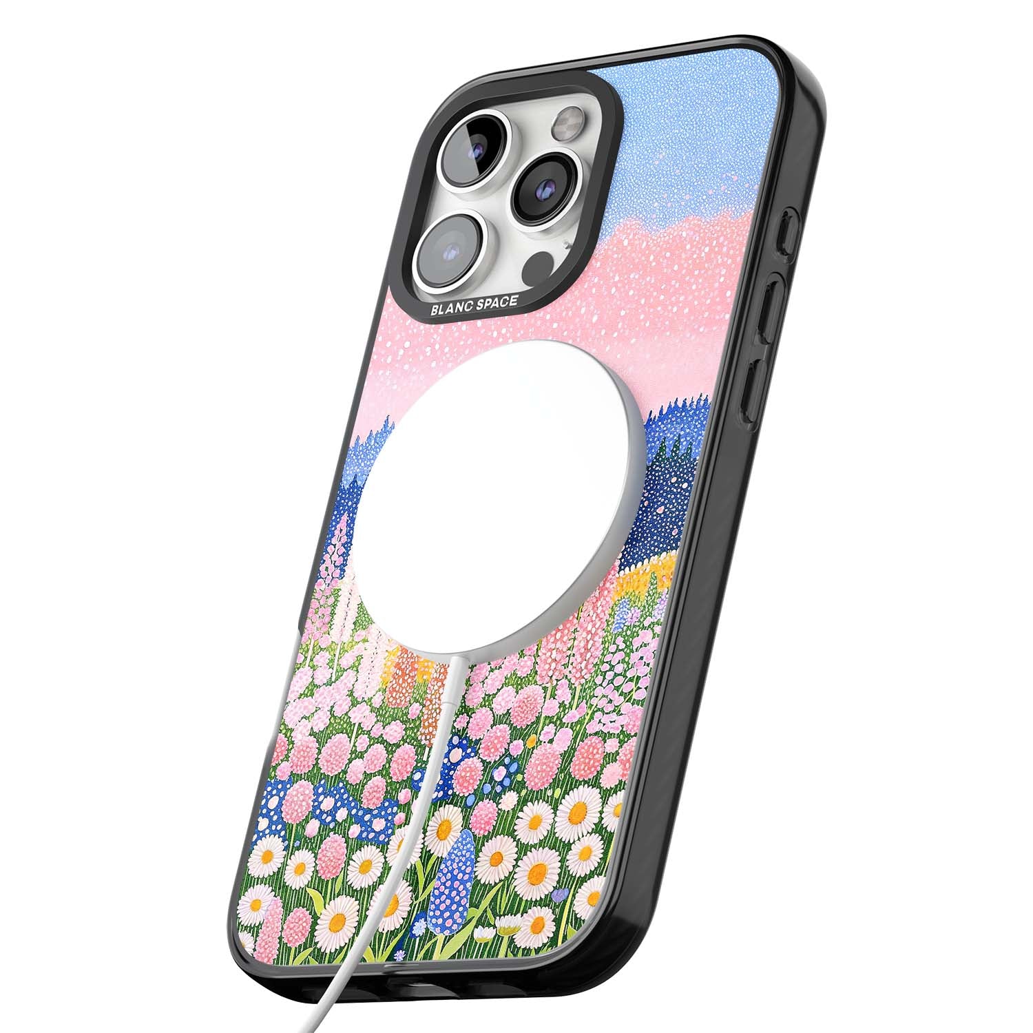 Valley Horizon cottagecore iPhone case | Black Impact Magsafe case for iPhone 16 Pro, iPhone 16 Pro Max