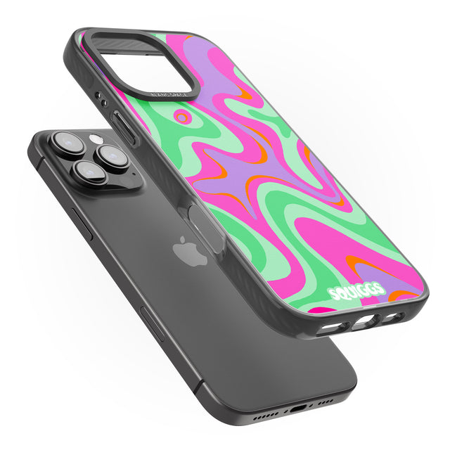 iPhone 16 Pro Max Pink Lava Black Impact Phone Case